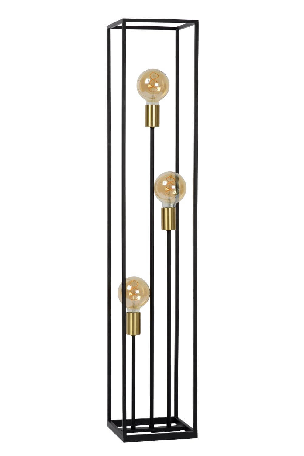 Lampadaire Ruben 3 lumières noir et doré mat
