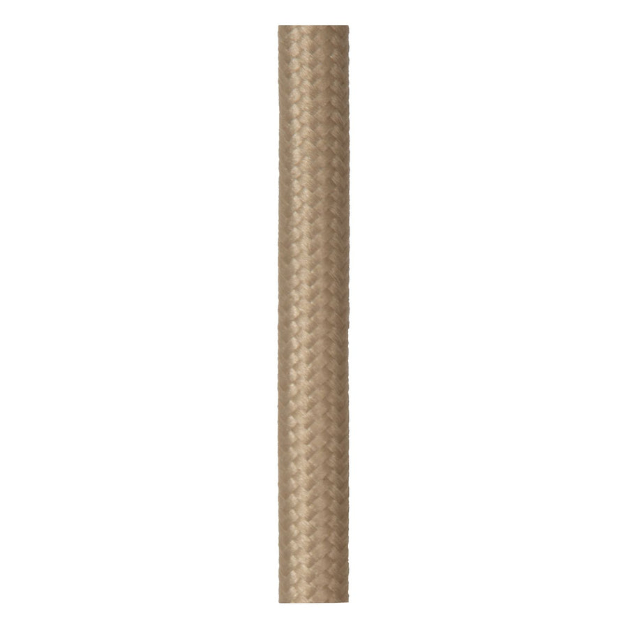 Détail du câble textile tressé beige maintenant la suspension.