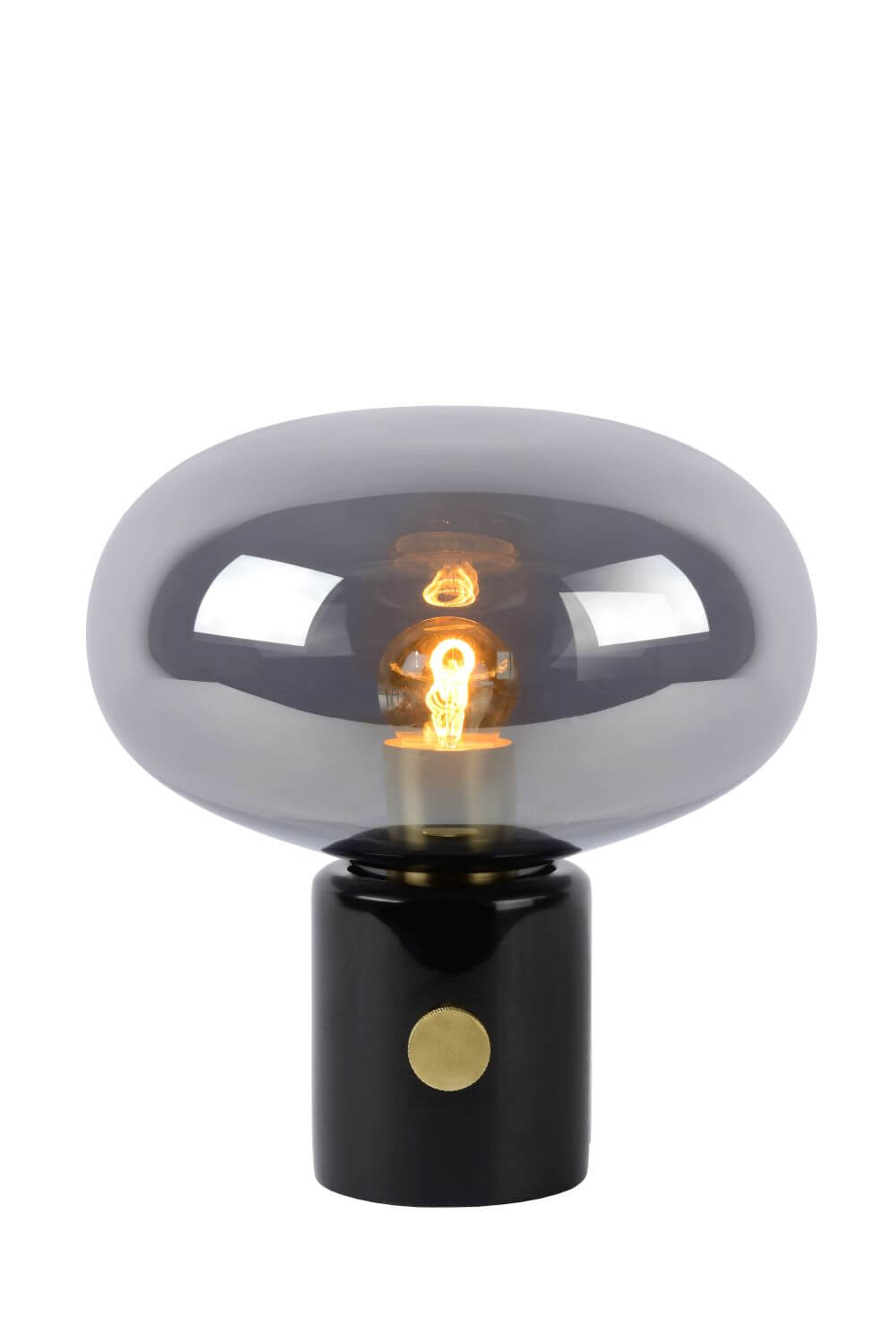 Lampe à poser Charlize fumée et grise, verre