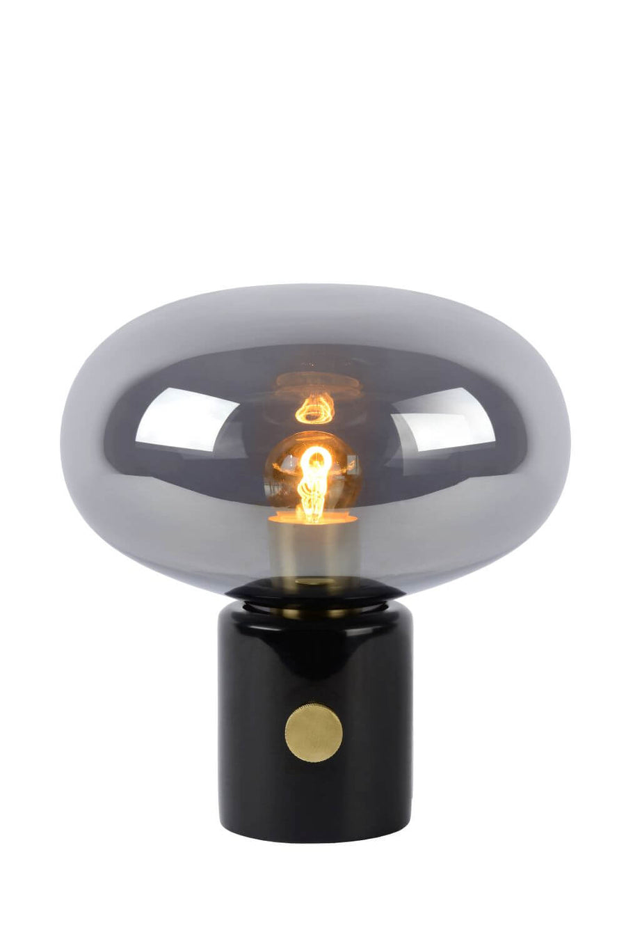 Lampe à poser Charlize fumée et grise, verre