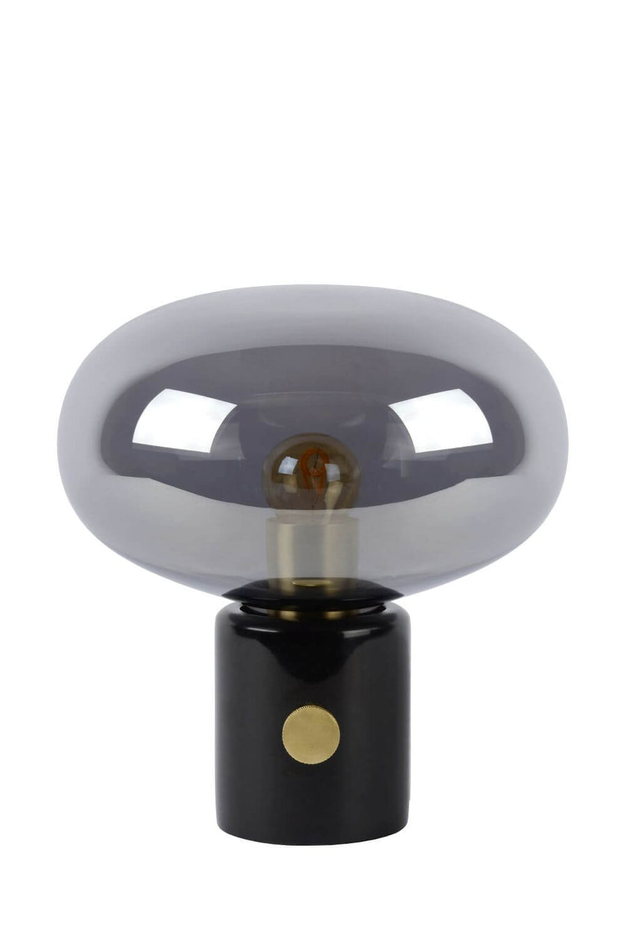 Lampe à poser Charlize fumée et grise, verre
