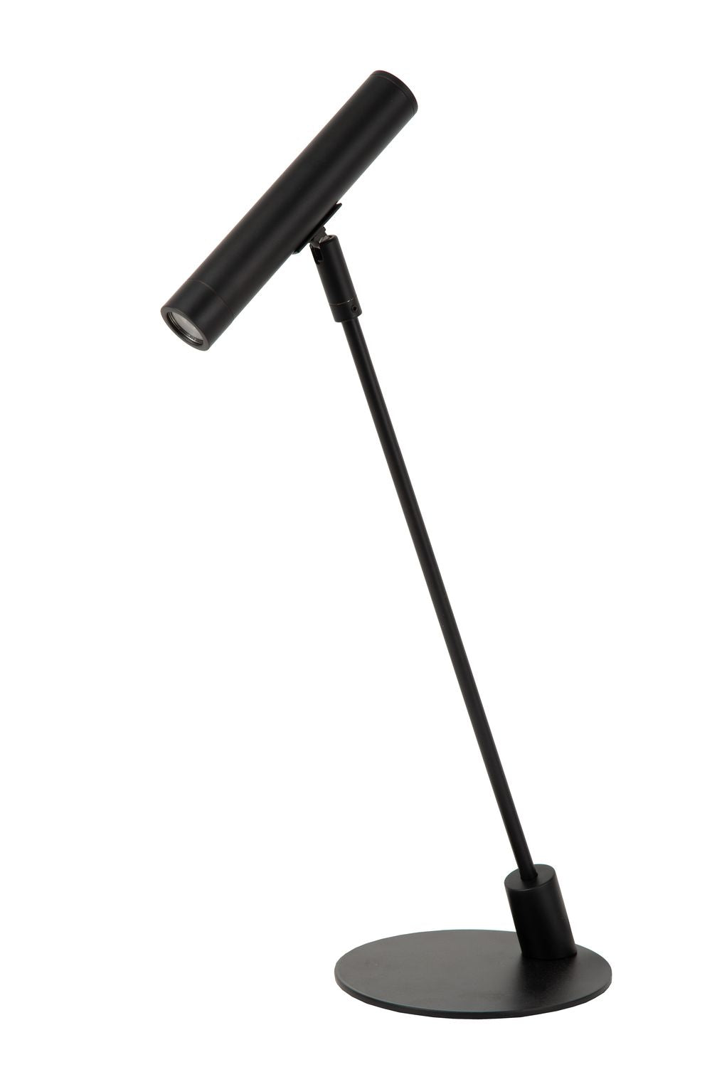 Même lampe à poser éteinte, vue de trois quarts, mettant en valeur la tige fine