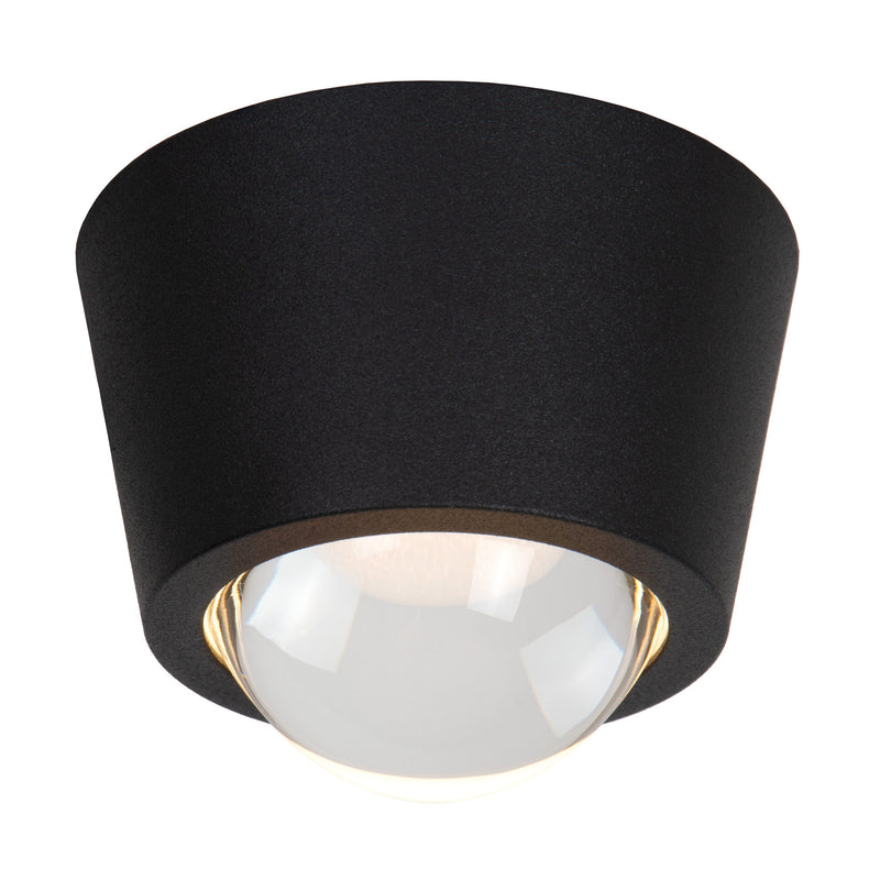 Plafonnier Rigon noir, verre