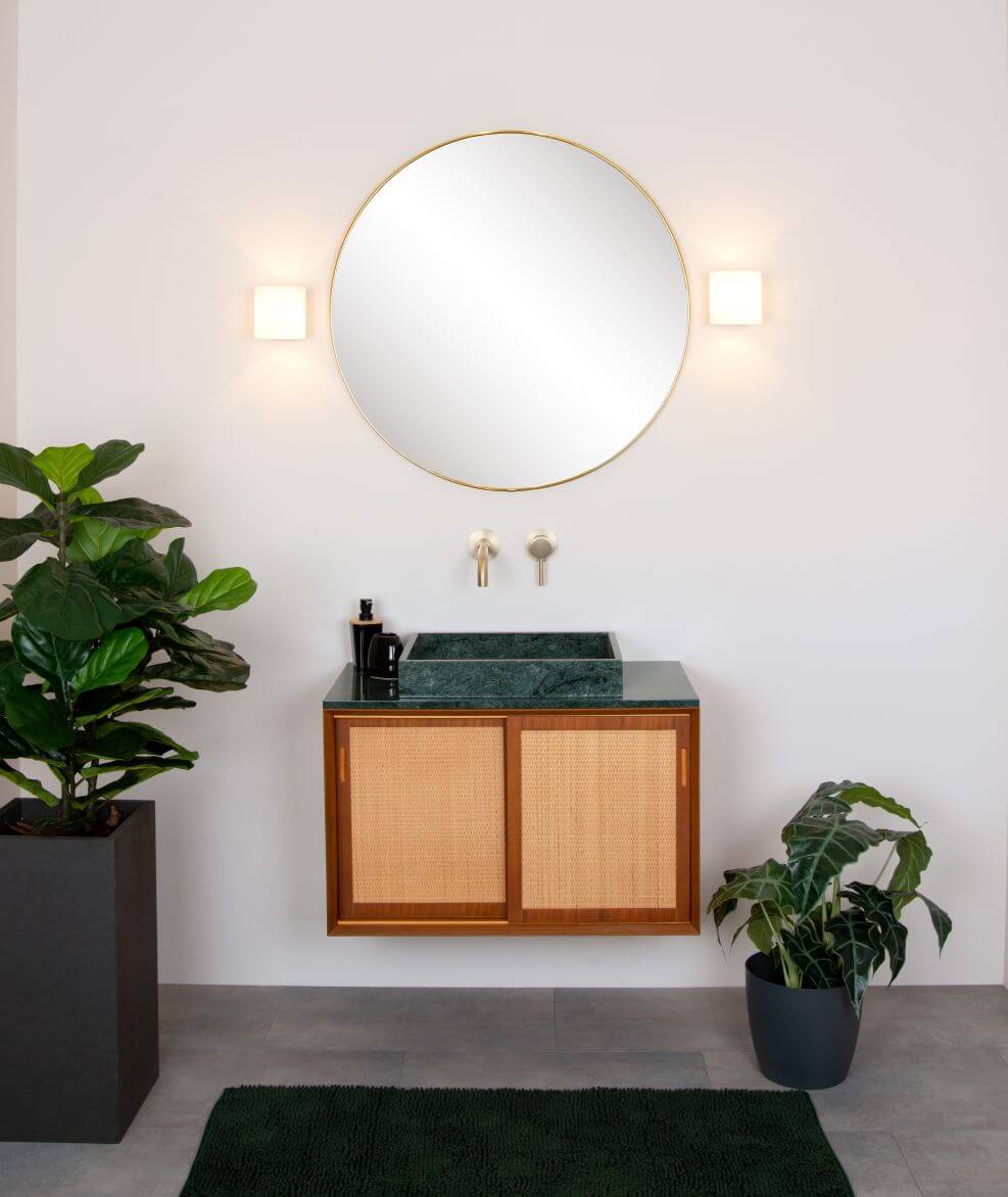 Applique murale Jelte noire et opale, verre