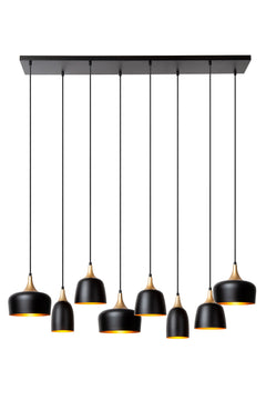 Suspension Chayanne 8 lumières noire
