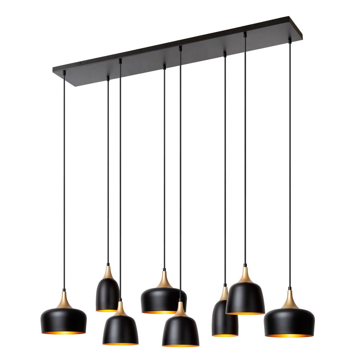 Suspension Chayanne 8 lumières noire
