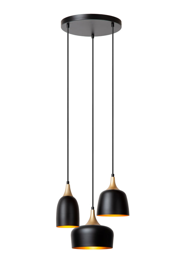 Suspension Chayanne 3 lumières noire