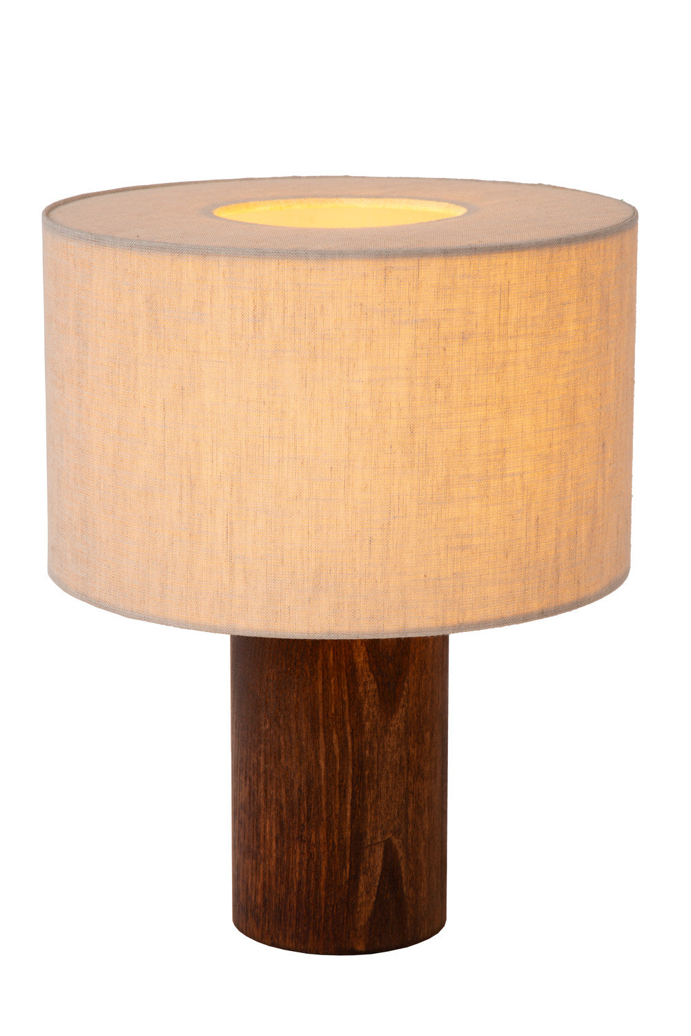 Lampe à poser Tachina marron, lin, H 31,5 cm
