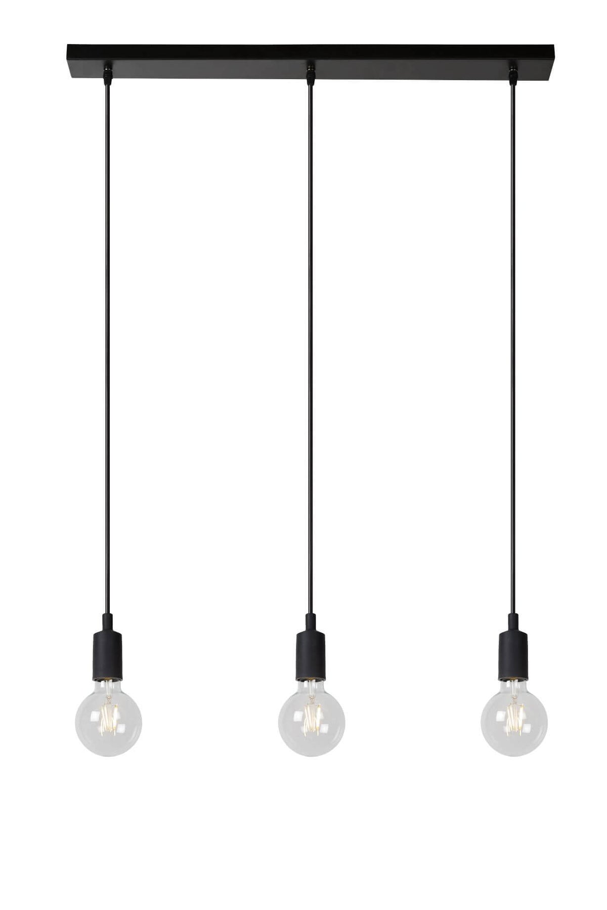 Suspension FIX 3 lumières noire
