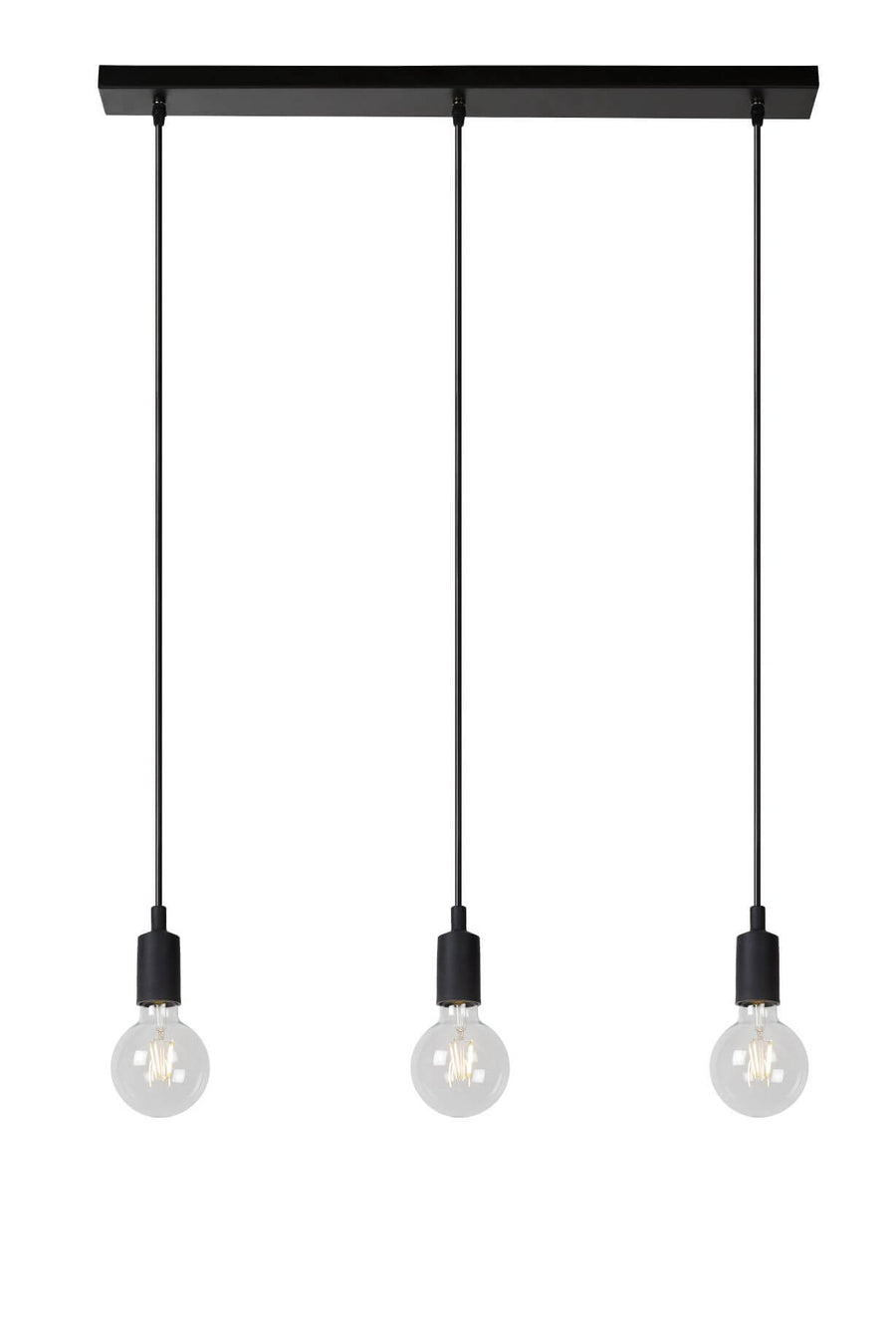 Suspension FIX 3 lumières noire