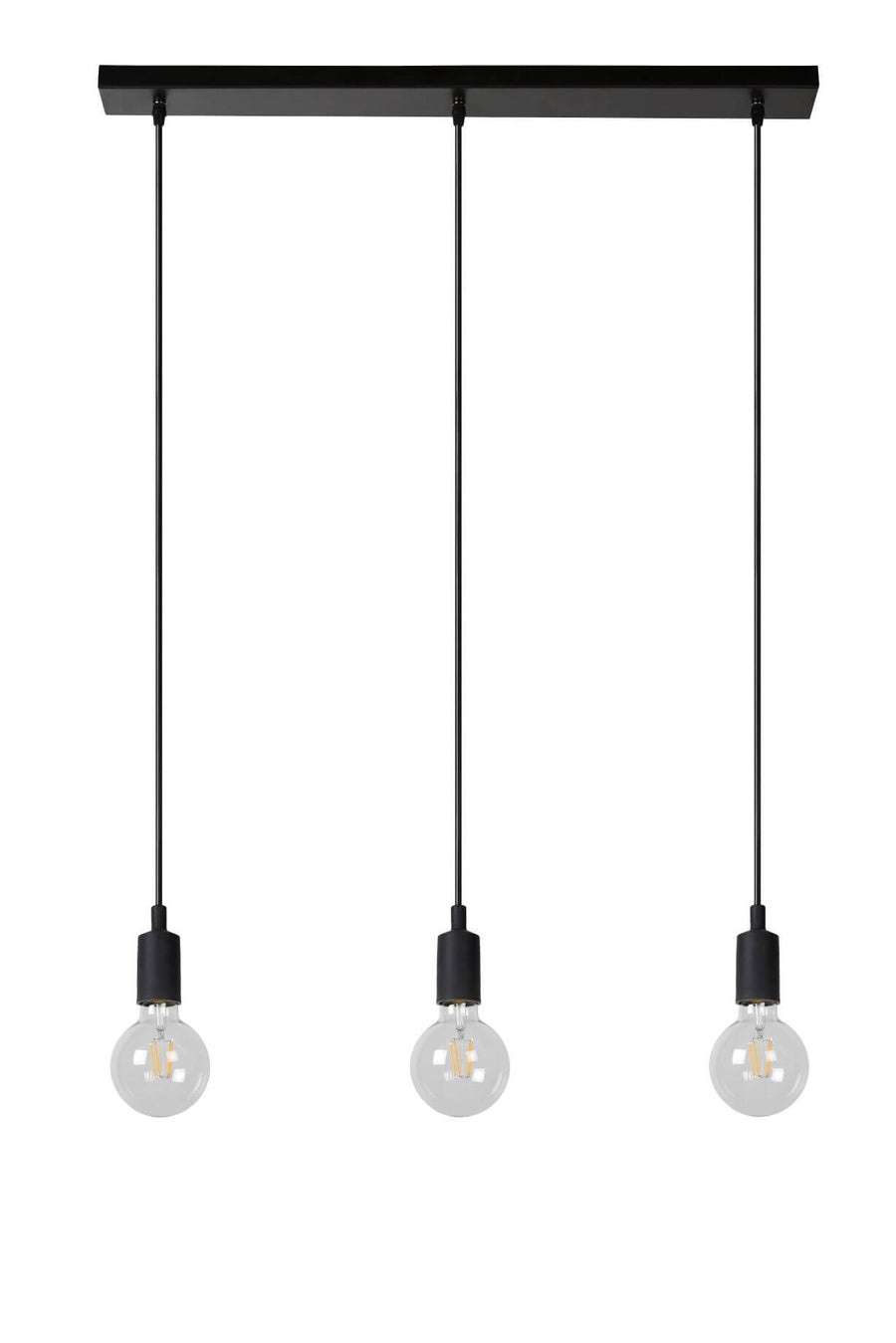 Suspension FIX 3 lumières noire