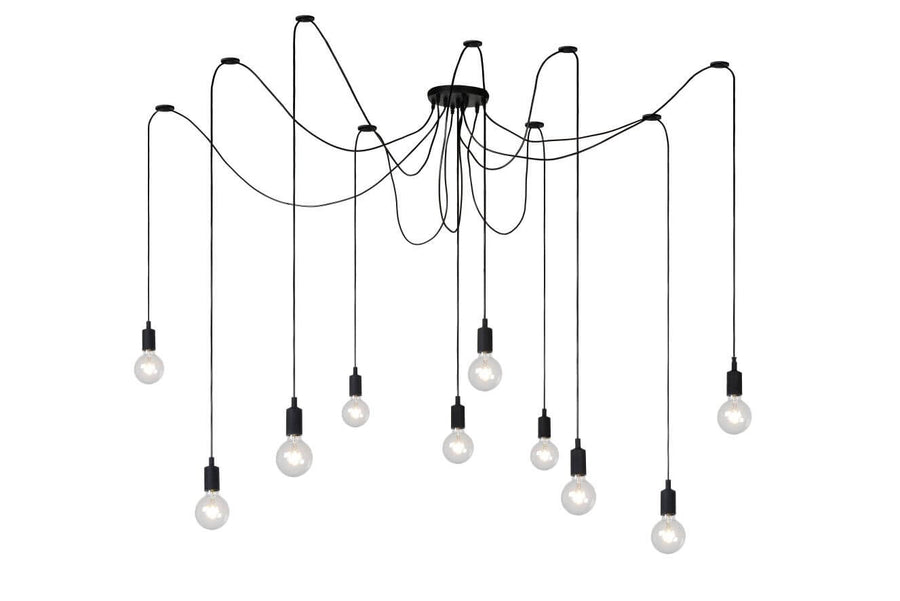 Suspension FIX 10 lumières noire