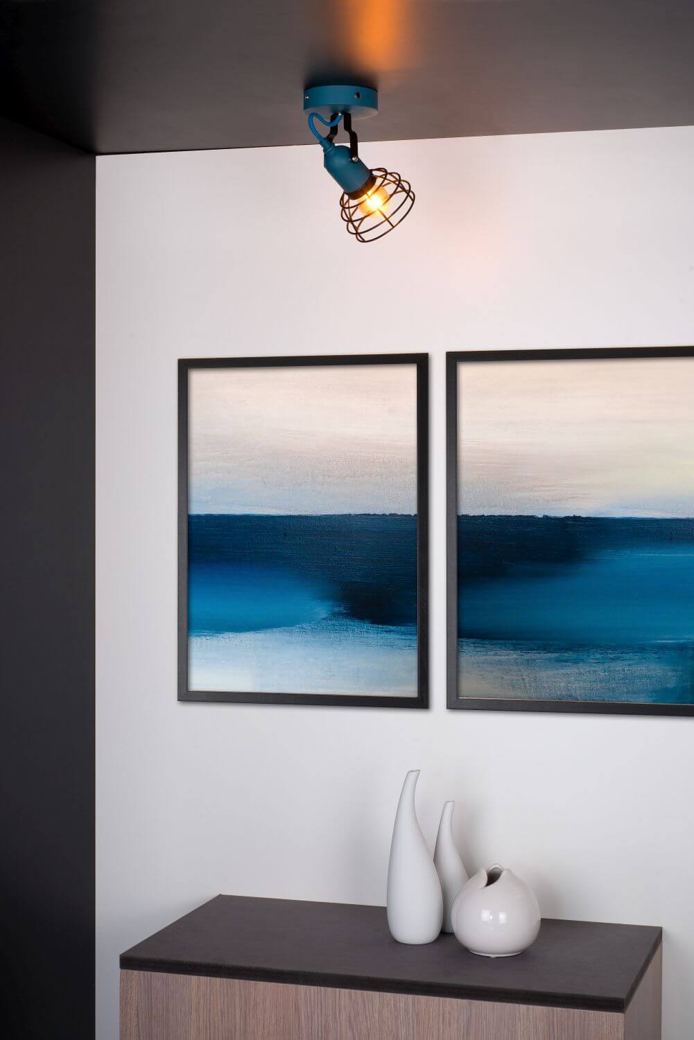 Plafonnier Pola bleu