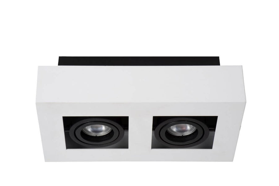 Plafonnier Xirax 2 lumières blanc et noir