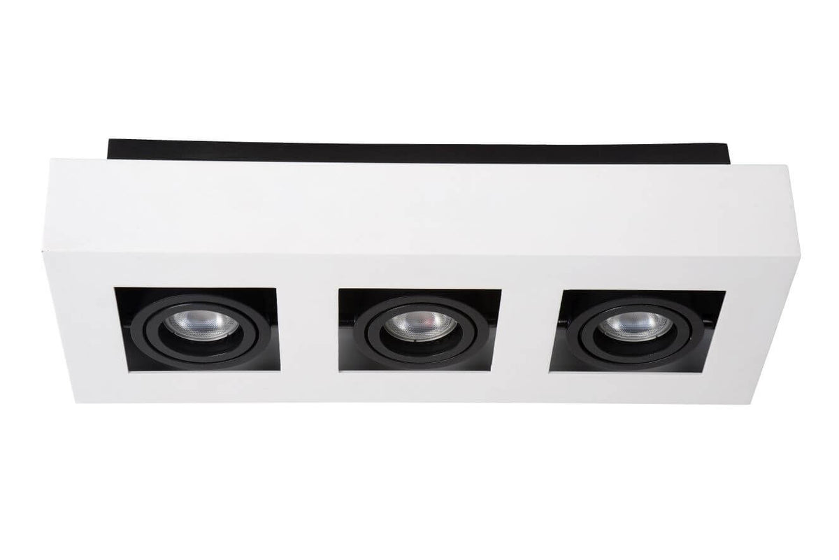 Plafonnier Xirax 3 lumières blanc et noir