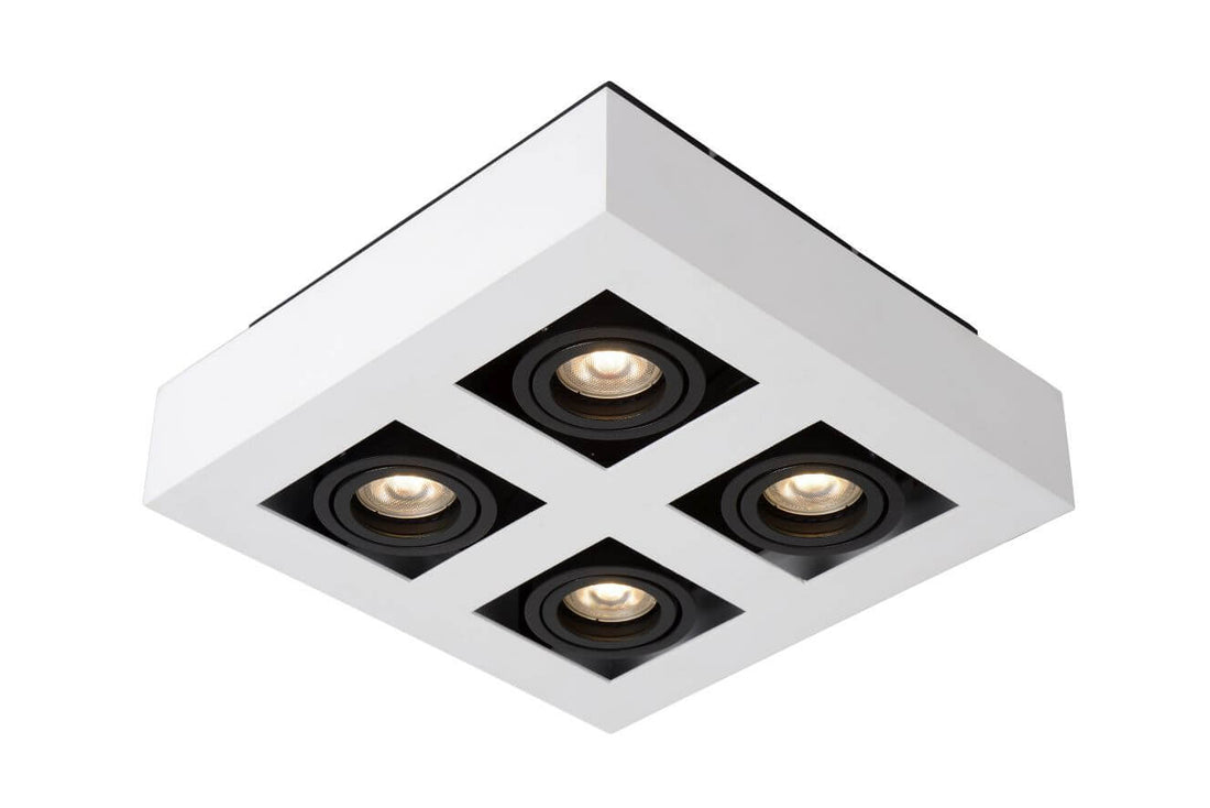 Plafonnier Xirax 4 lumières blanc et noir