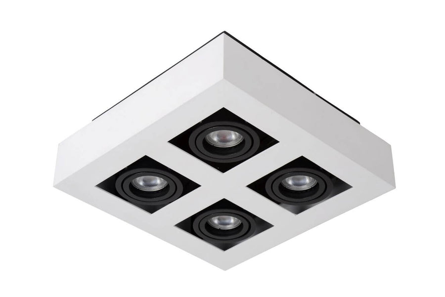 Plafonnier Xirax 4 lumières blanc et noir