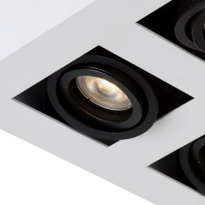 Plafonnier Xirax 4 lumières blanc et noir