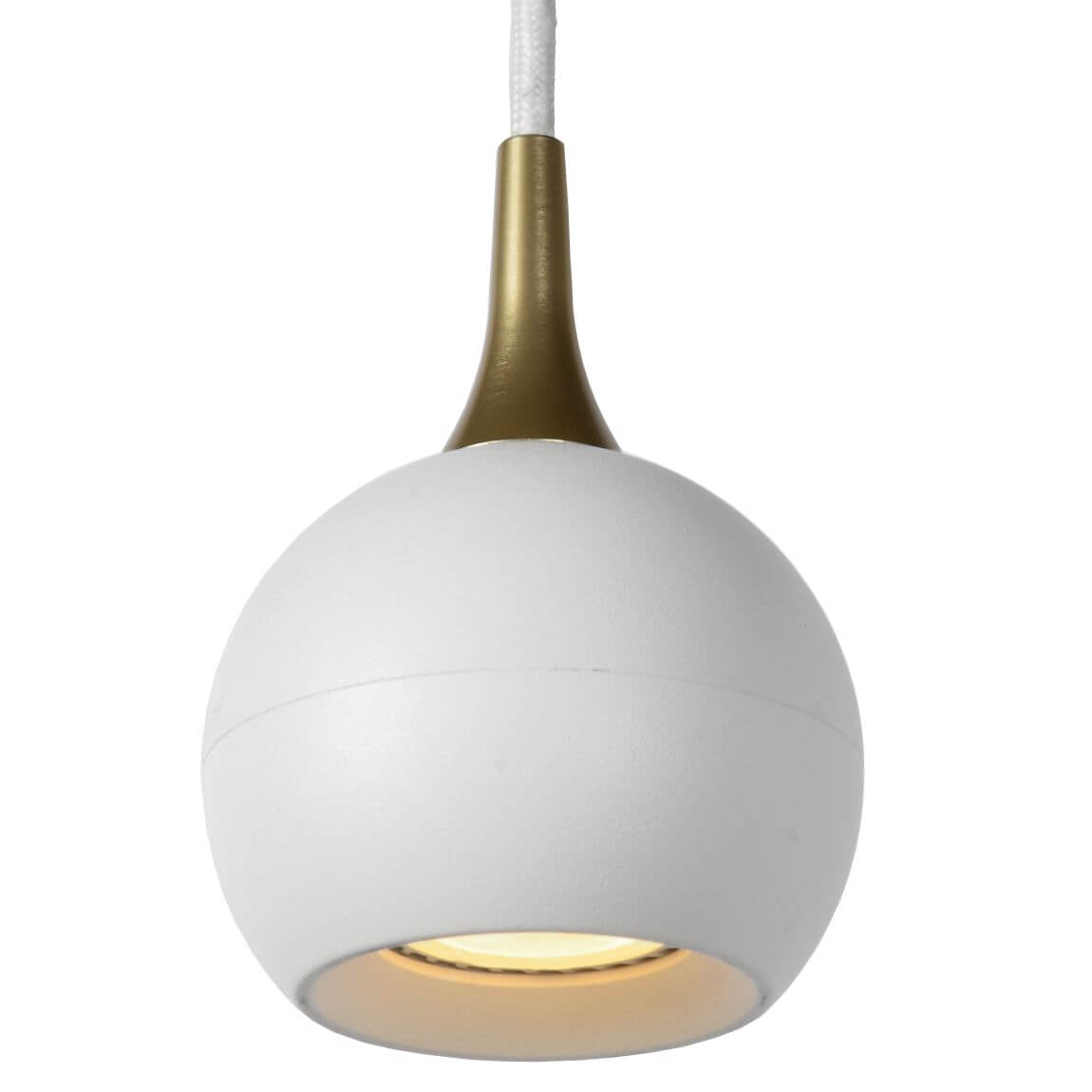 Suspension Favori blanche et dorée mat