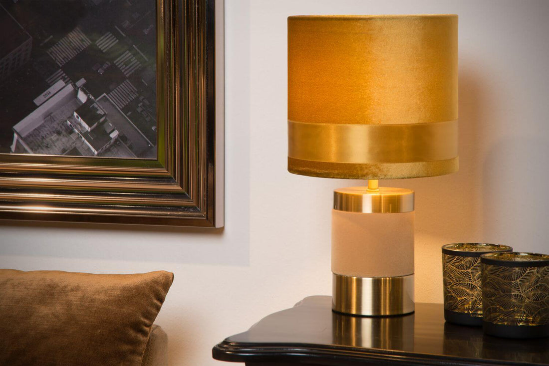Lampe à poser Extravaganza Frizzle jaune, coton