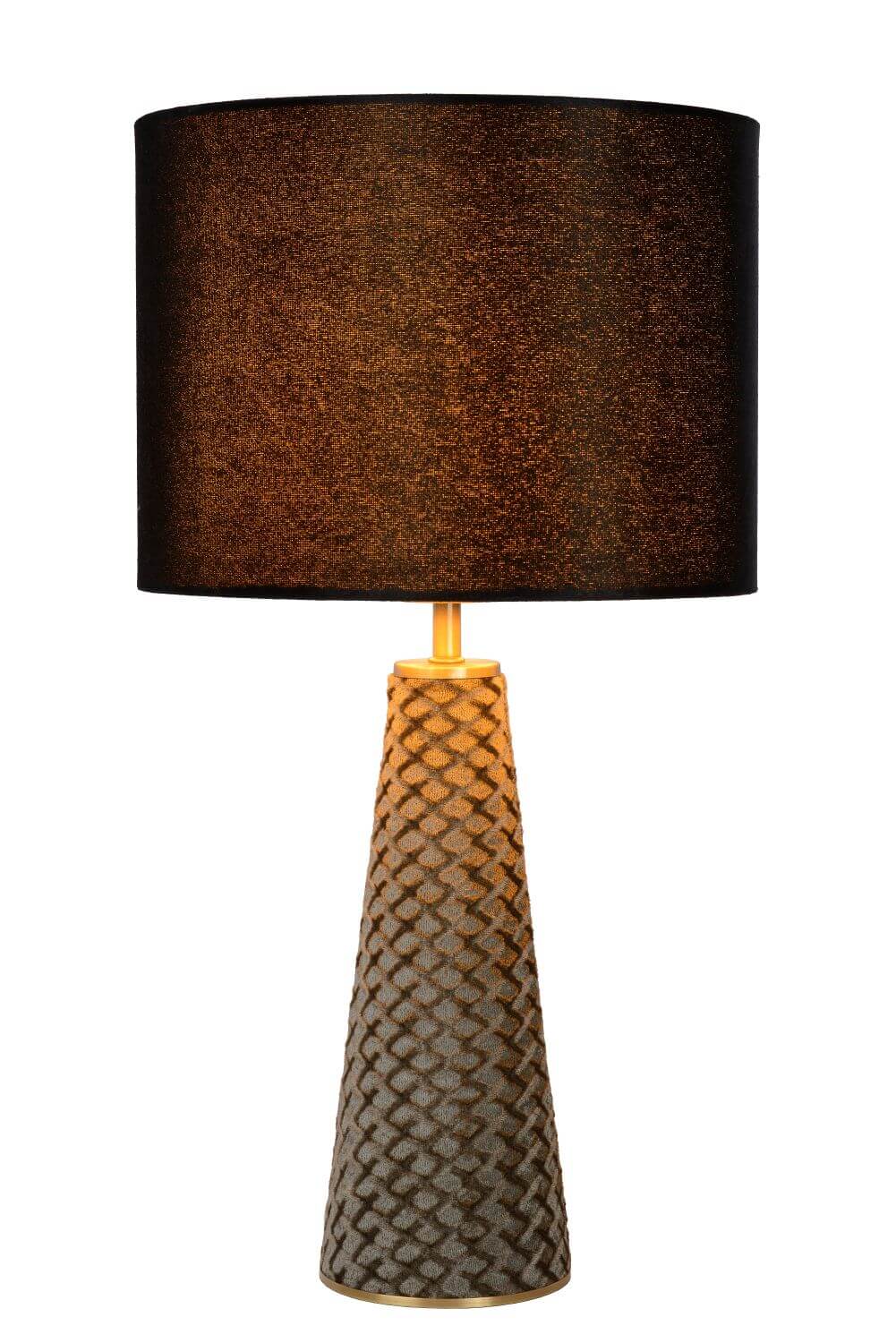 Lampe à poser Extravaganza Velvet noire et grise, coton