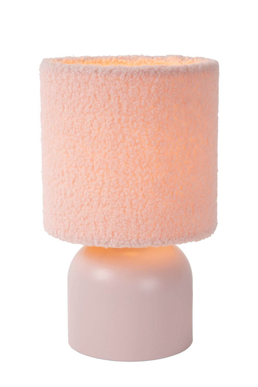 Lampe à poser Woolly rose et noire, coton