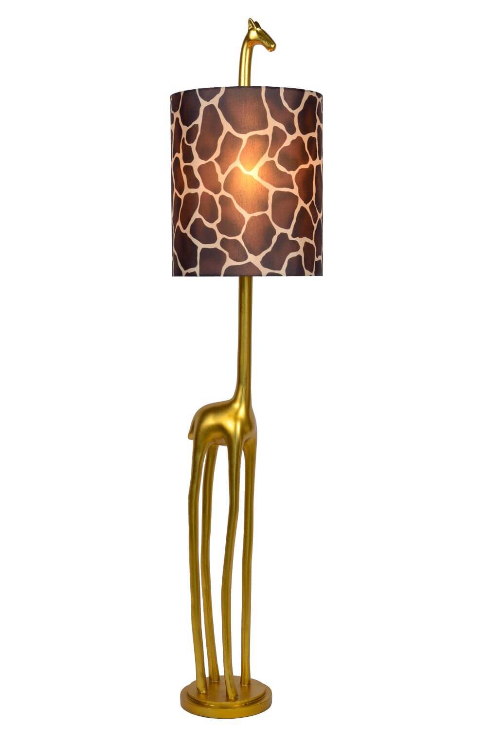 Lampadaire Extravaganza Miss Tall doré mat et marron, coton