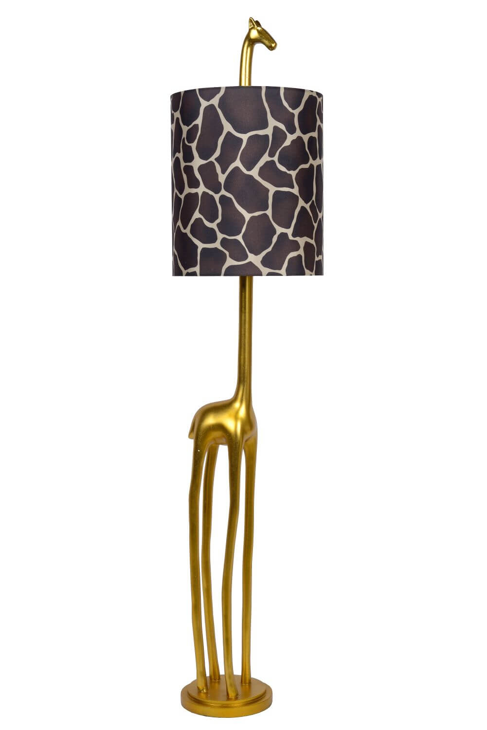 Lampadaire Extravaganza Miss Tall doré mat et marron, coton