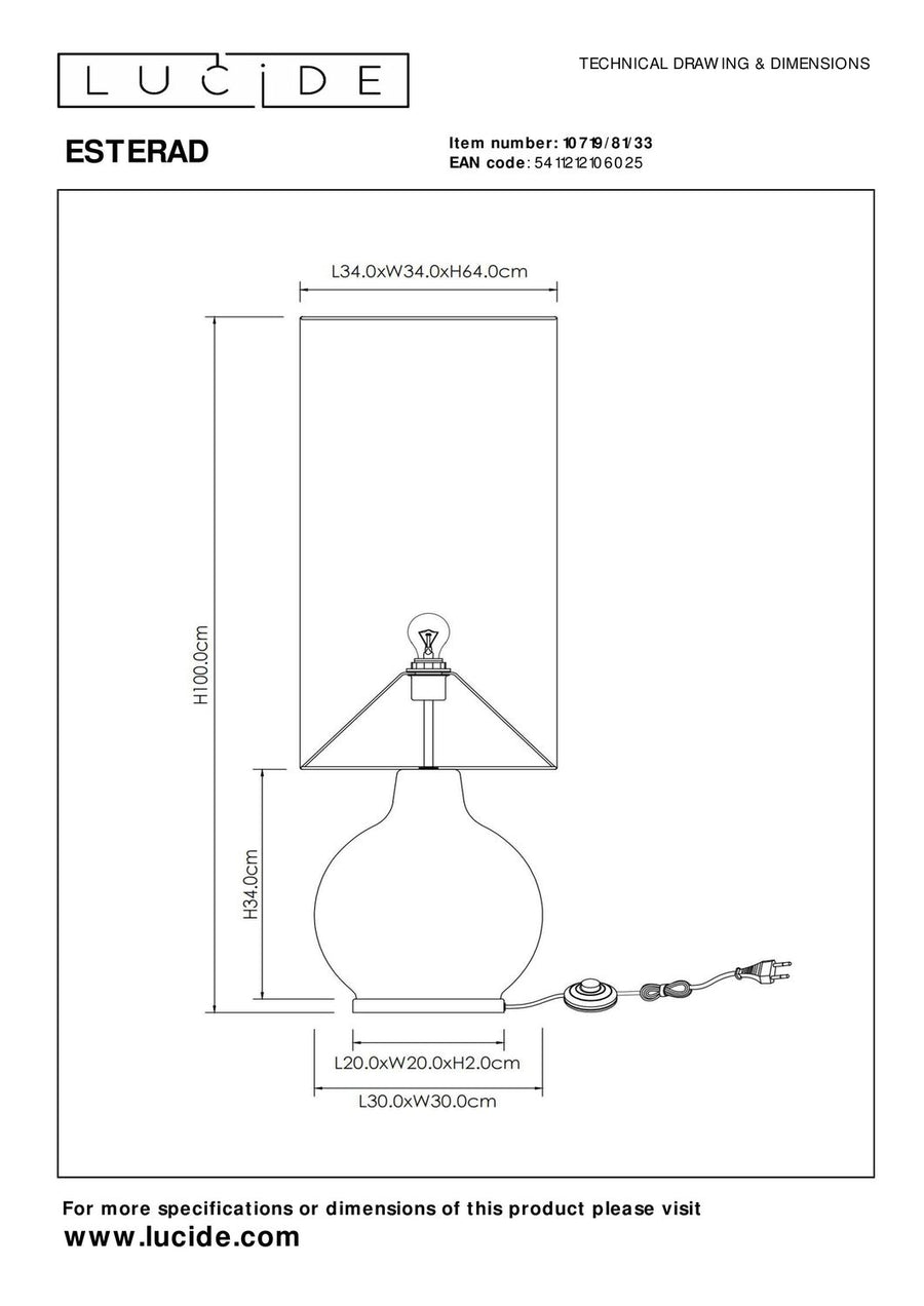 Lampadaire Esterad vert, verre