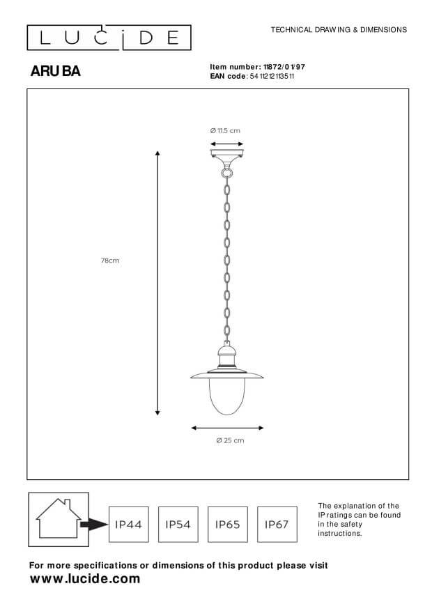 Suspension extérieure Aruba rouille