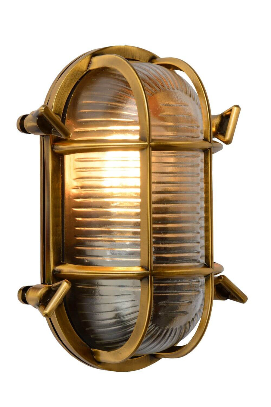 Applique extérieure Dudley dorée mat, verre