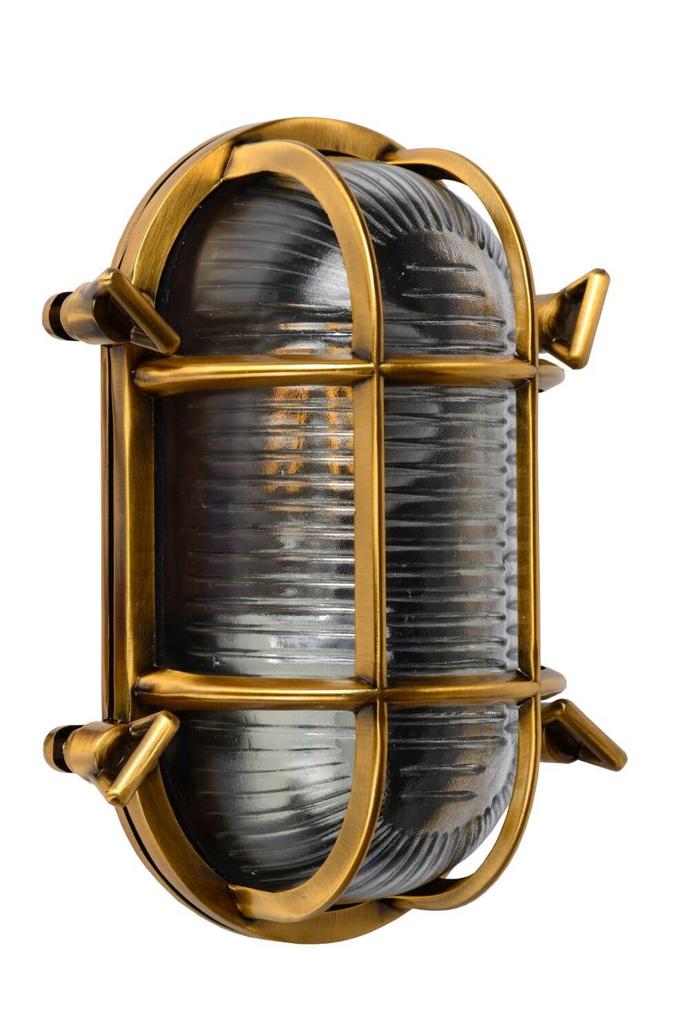 Applique extérieure Dudley dorée mat, verre