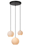 Suspension Bina 3 lumières blanche, porcelaine