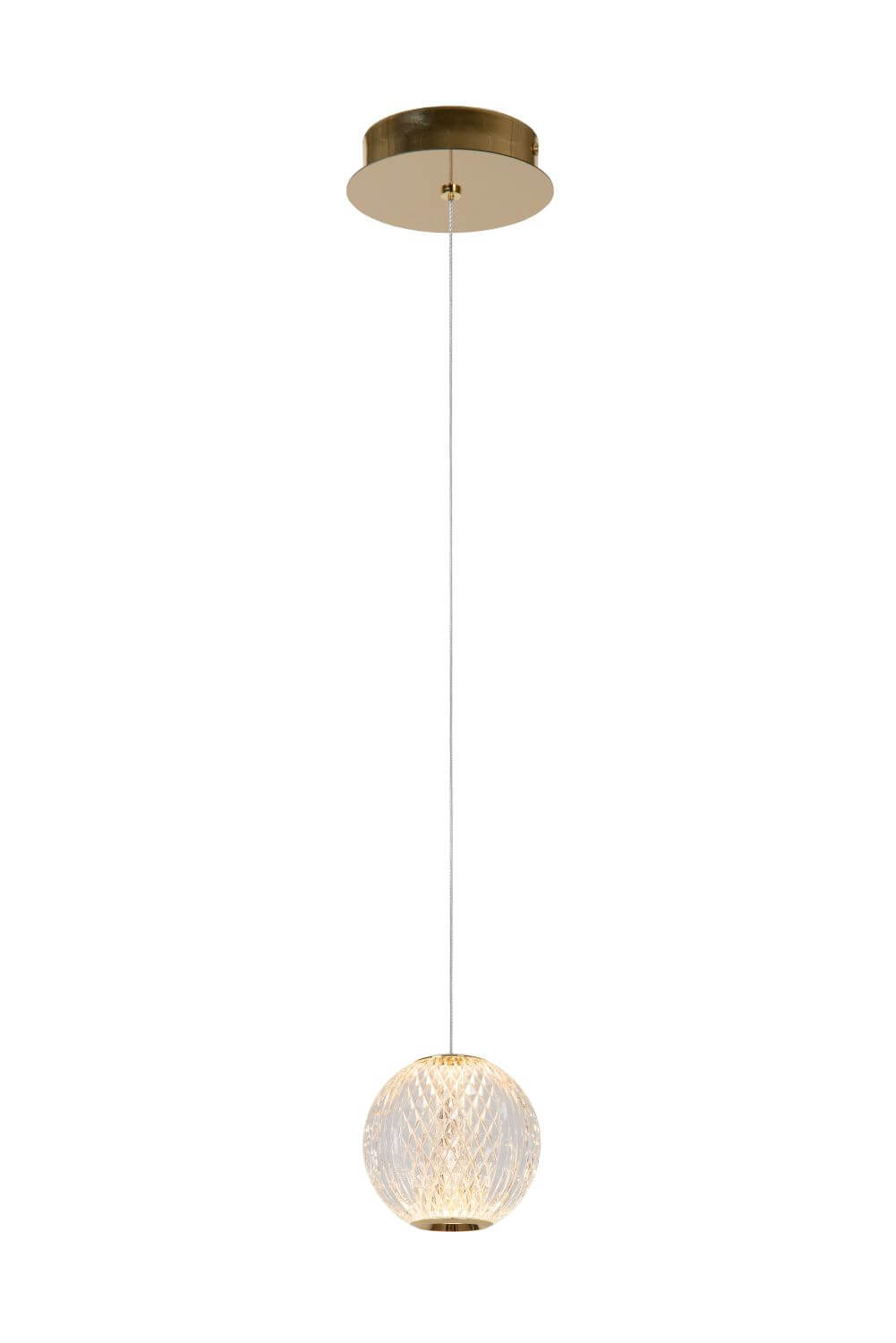 Suspension Cintra transparente et dorée mat, H 50 cm (13499/04/60)
