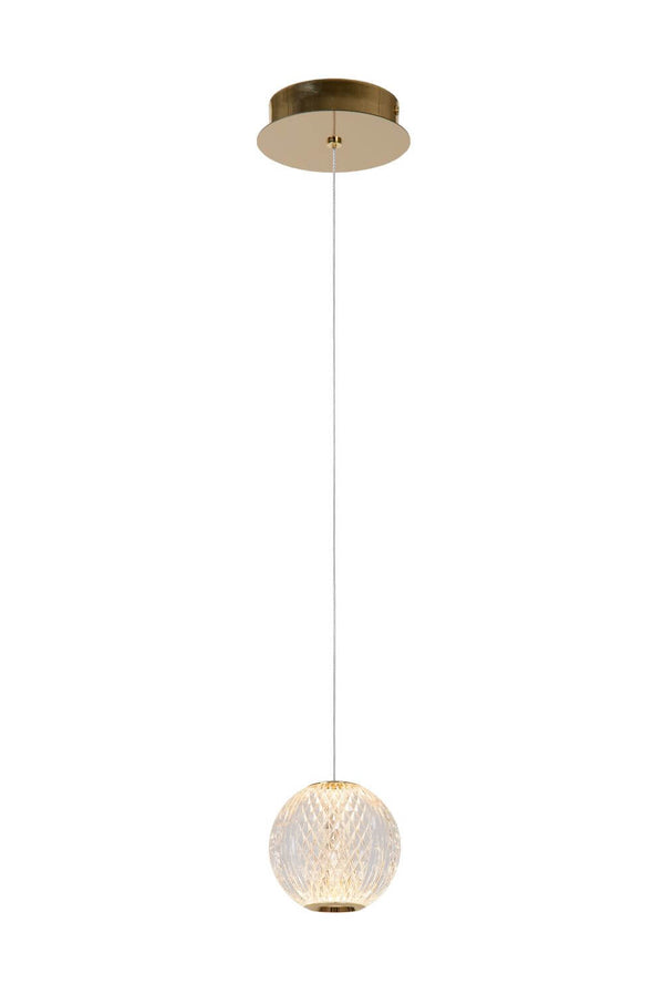 Suspension Cintra transparente et dorée mat, H 50 cm (13499/04/60)
