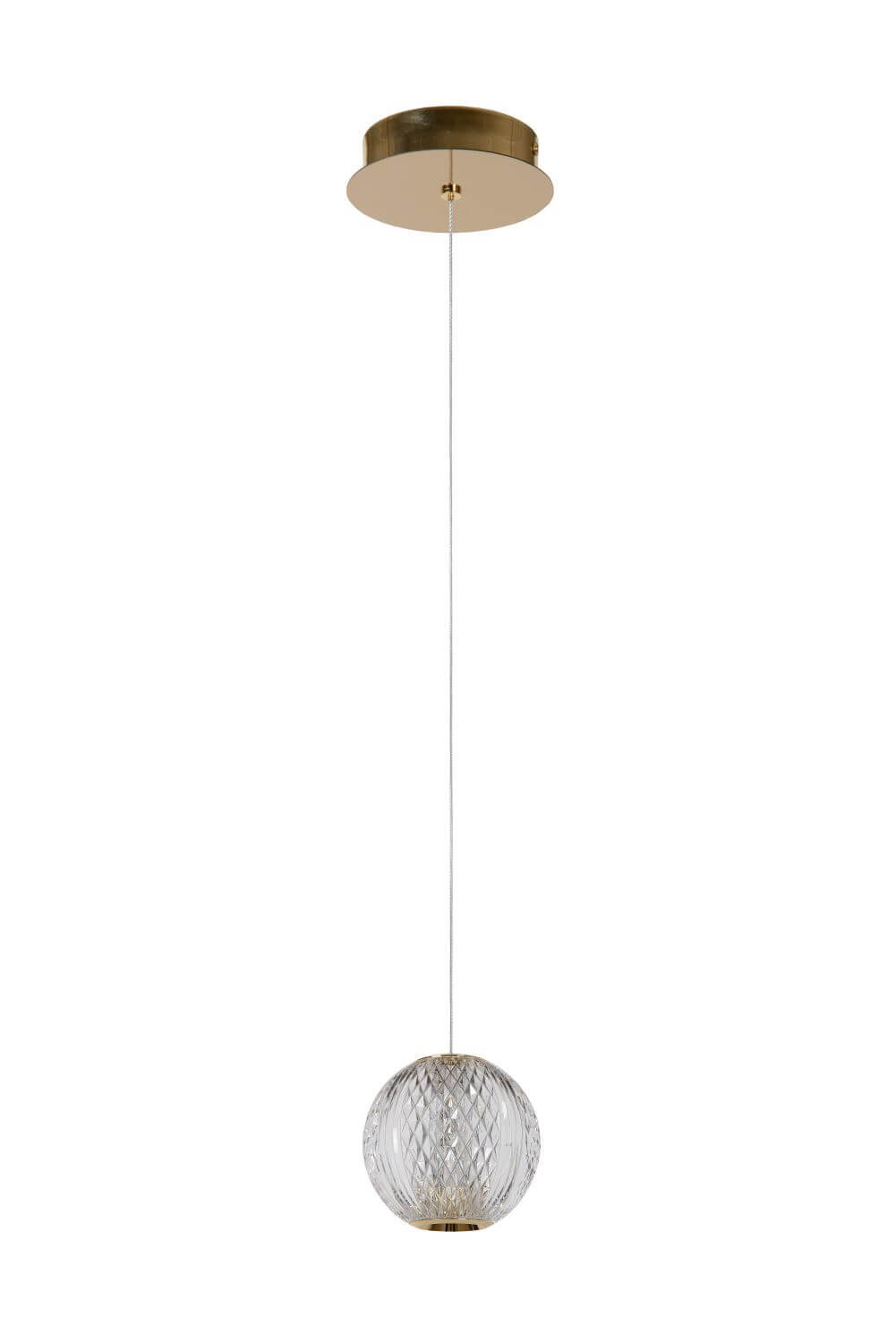 Suspension Cintra transparente et dorée mat, H 50 cm (13499/04/60)
