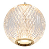 Suspension Cintra transparente et dorée mat, H 50 cm (13499/04/60)