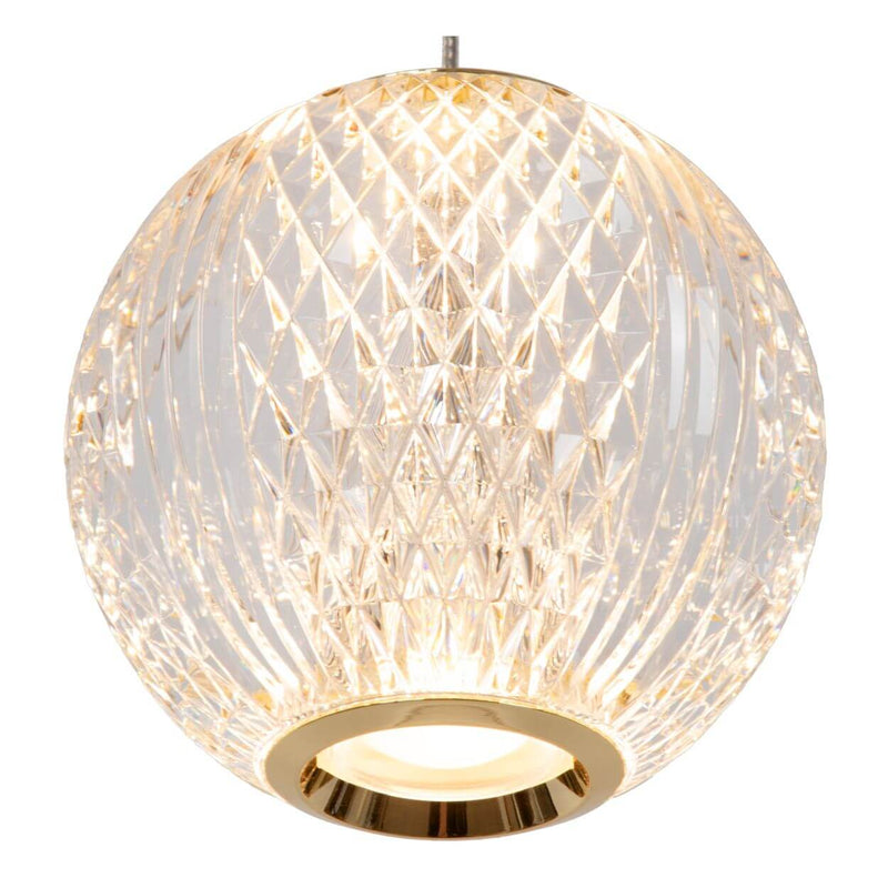 Suspension Cintra transparente et dorée mat, H 50 cm (13499/04/60)