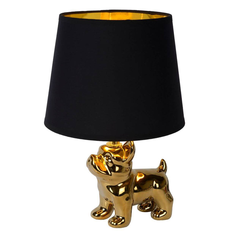 Lampe à poser Extravaganza SIR Winston dorée et noire, lin