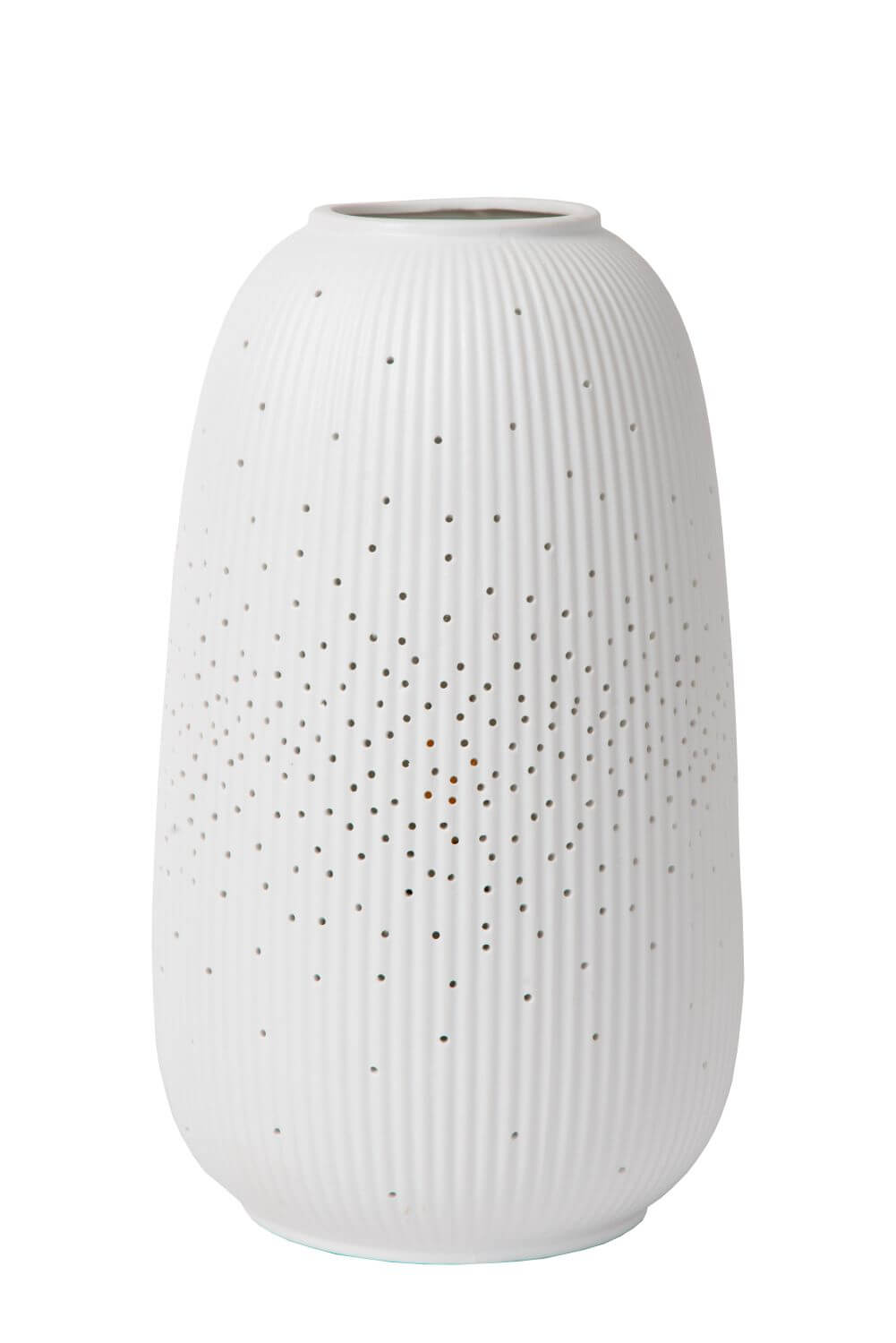 Lampe à poser Flores blanche, porcelaine, H 24,1 cm