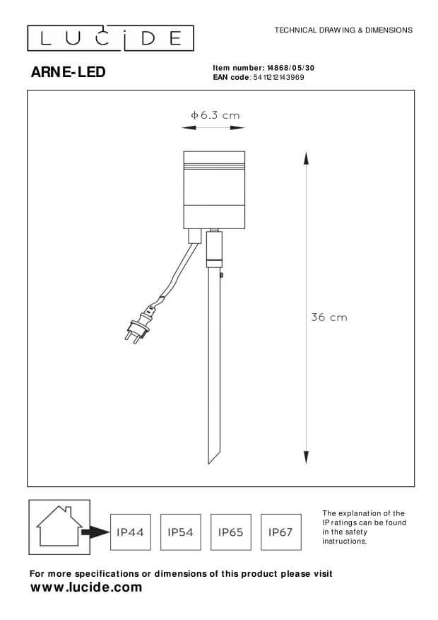 Projecteur extérieur Arne noir