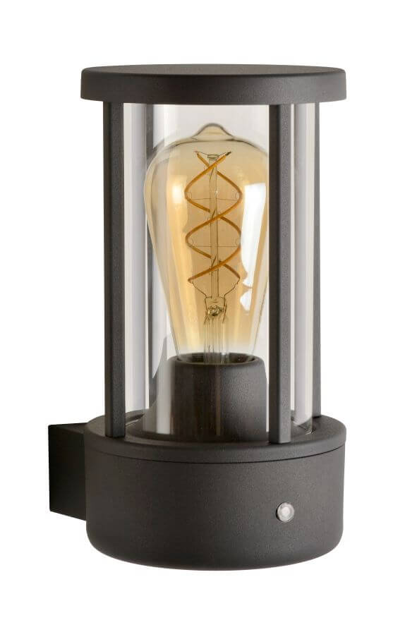 Autre angle du luminaire sur fond blanc, mettant en valeur le verre et la cage