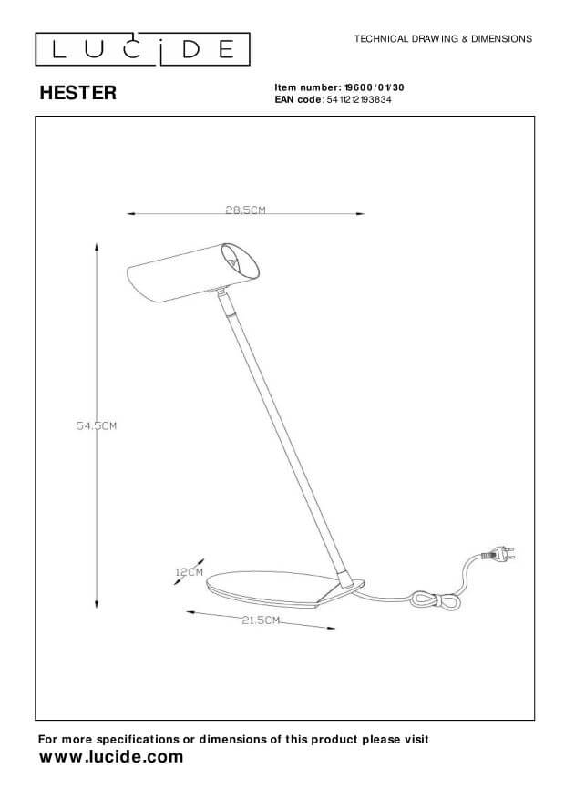 Lampe de bureau Hester anthracite