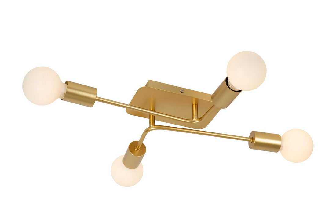 Plafonnier Lester 4 lumières doré mat