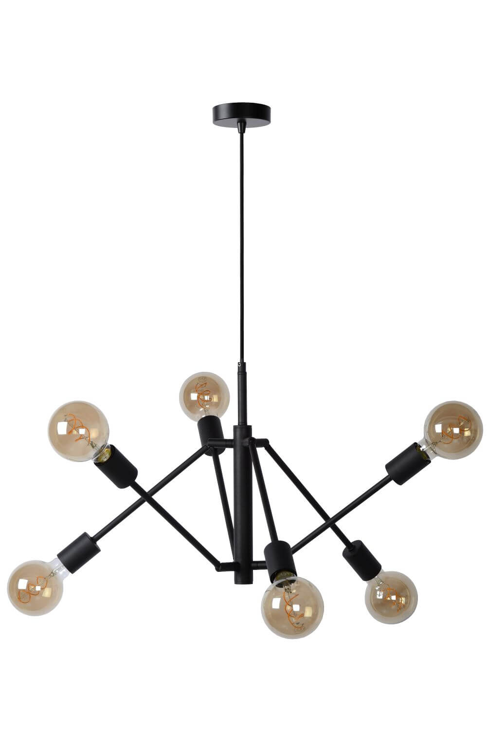 Suspension Lester 6 lumières noire