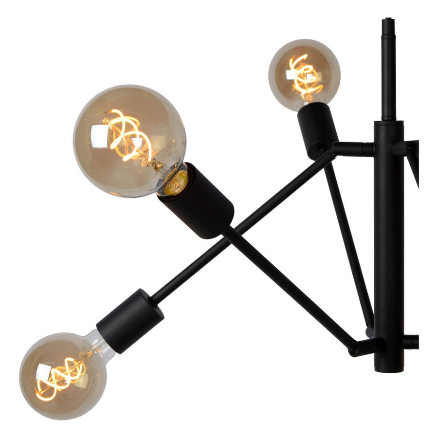 Suspension Lester 6 lumières noire
