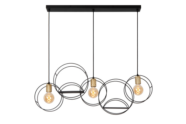 Suspension Circle 3 lumières noire