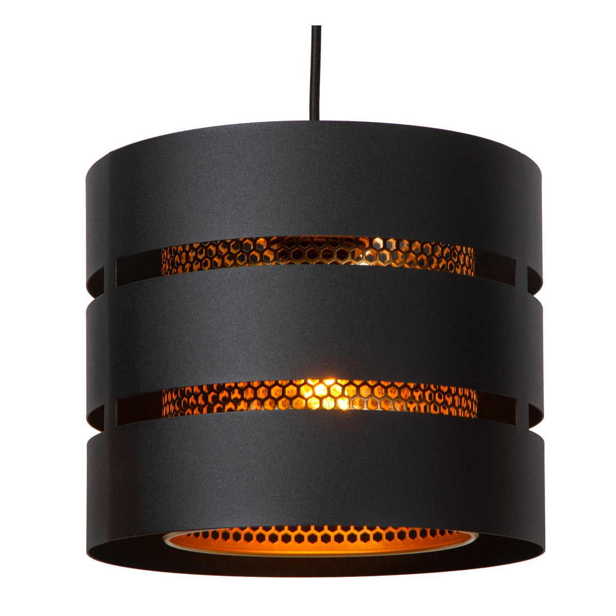 Suspension Rosas noire et dorée mat