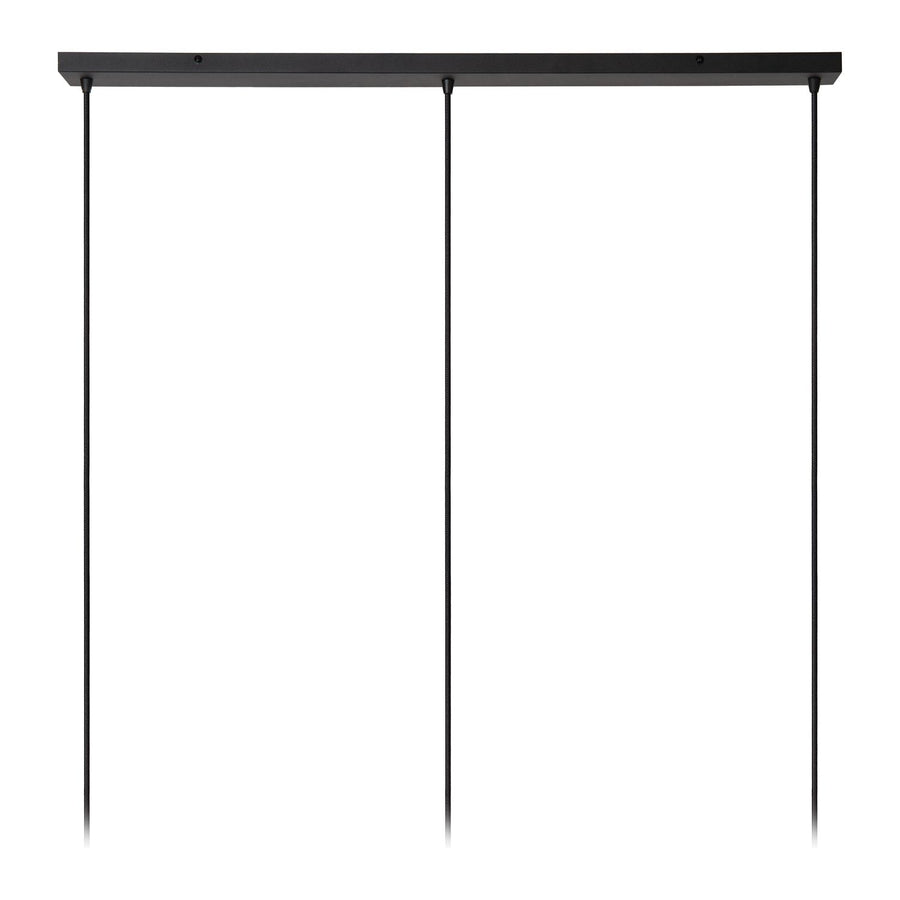 Suspension Rosas 3 lumières noire et dorée mat, L 130 cm