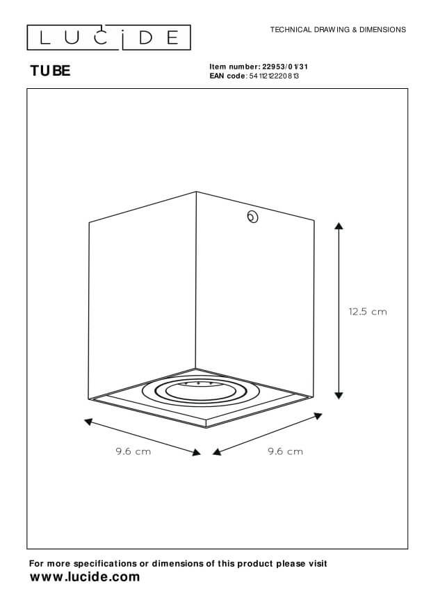 Plafonnier Tube blanc (22953/01/31)